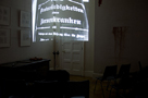 Richard Crow, 'Radio Schreber, Soliloques for Schziophonic voices' slide projection, The Freud Museum, London, 20 April 2011 (photo by Annalisa Sonzogni)